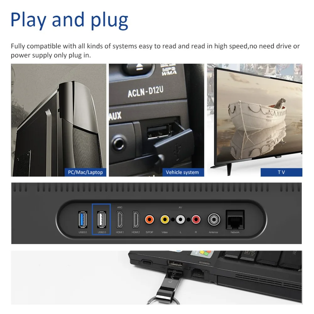 LEIZHAN USB флэш-накопитель с брелоком 4 ГБ 8 16 32 64 Гб металлический флеш-накопитель