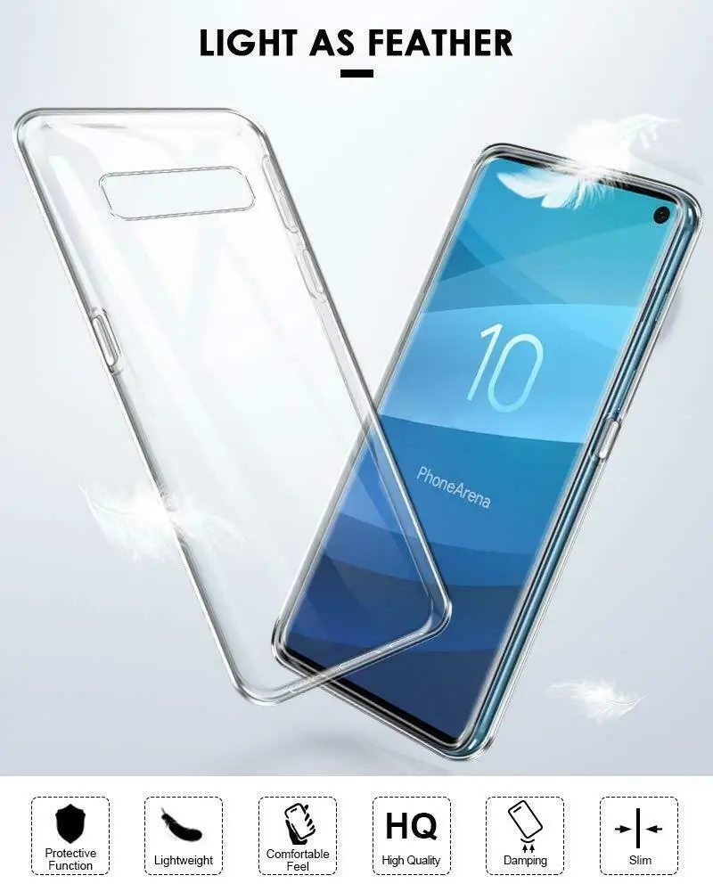 Прозрачный силиконовый чехол из ТПУ для Samsung Galaxy S10E S10 Lite Plus + Тонкий Мягкий Гель A7