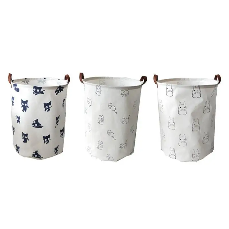 New Cartoon Cat and mouse Waterproof Laundry Hamper Folding Storage Baskets Home decoration barrel kids toy organizer bucket | Дом и сад
