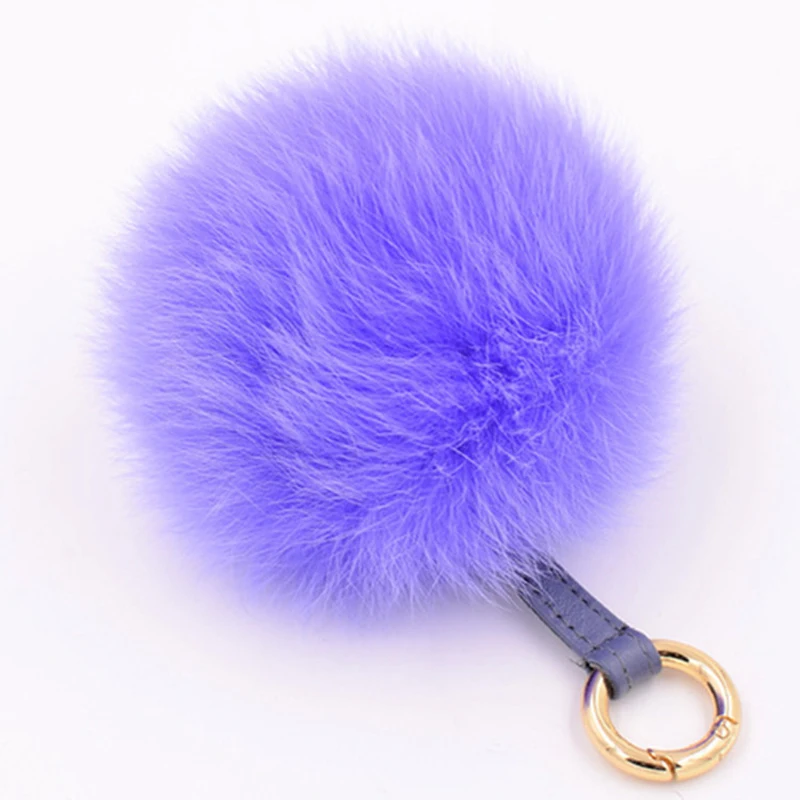 2019 брелок на сумку помпон пушистый для ключей Женская цепочка с натуральным