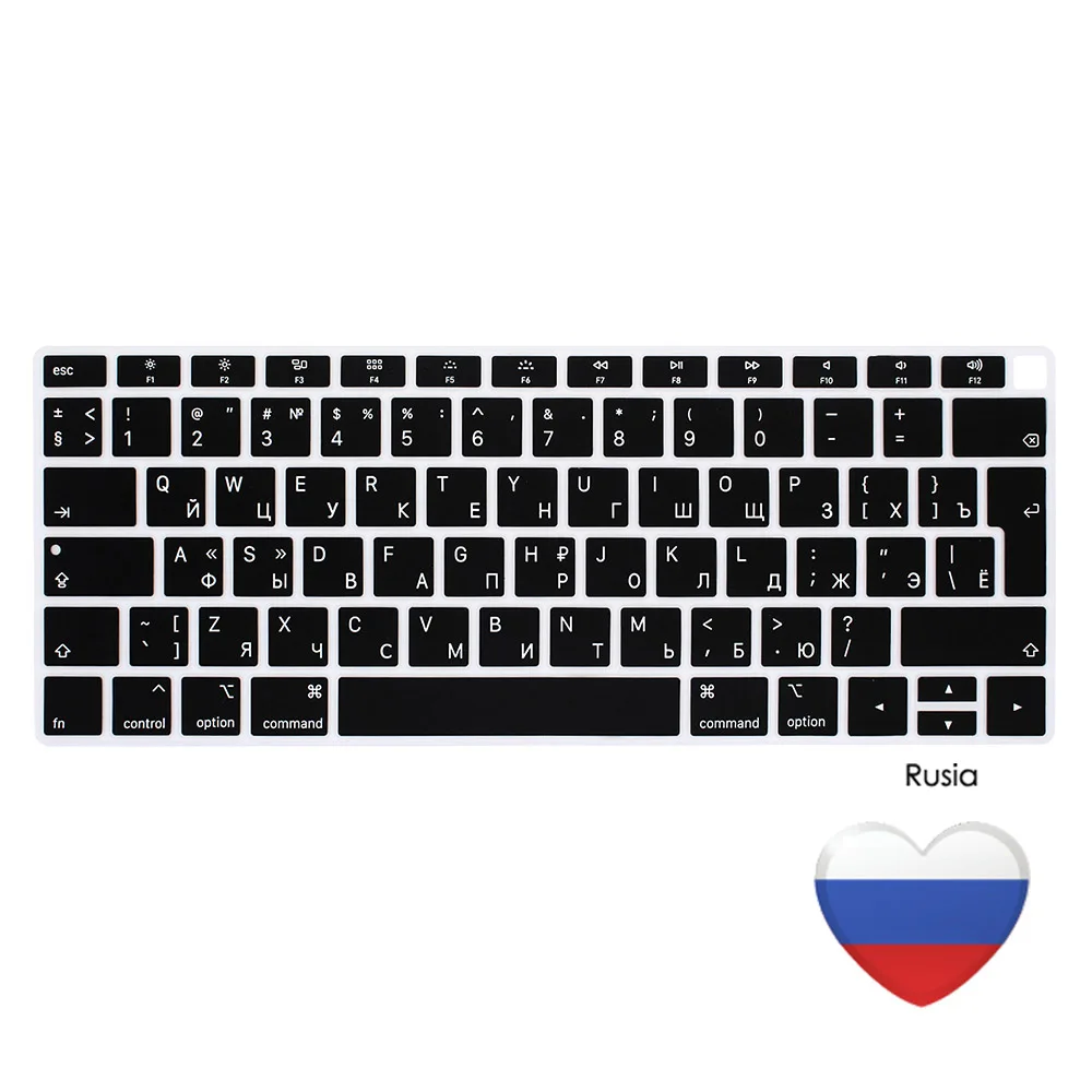 Russian Европейская версия для macbook air 13 A1932 Клавиатура для ноутбука клавиатура для ноутбука французский немецкий испанский итальянский японский ЕС - Цвет: Russian