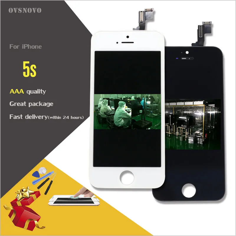Ovsnovo Тесты работы Экран для iPhone 4 4S 5S 6 plus ЖК дисплей Дисплей сенсорный экран и