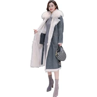 2019 new down jacket female slim solid warm coat fur collar parka x long jackets womens thicken plus size outerwear parka winter
