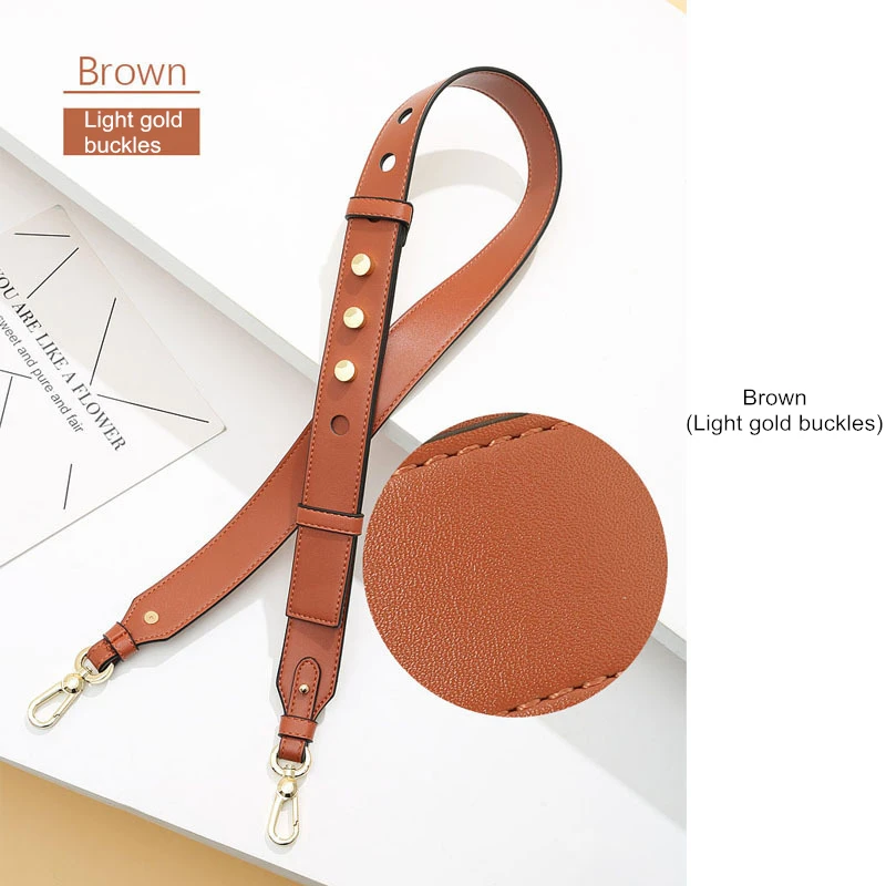 Brown-light gold Регулируемый ремень, сумка на плечо, черные широкие ремешки для сумок, женская сумка через плечо, ремень для сумки, замена, correa bolso sac - Цвет: Brown-light gold