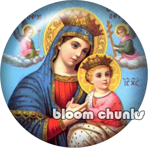 Bless Virgin Mary круглый стеклянный кабошон demo плоская задняя сторона делая Результаты 12 мм/18 мм/20 мм/25 мм TL1117 - Цвет: A9452