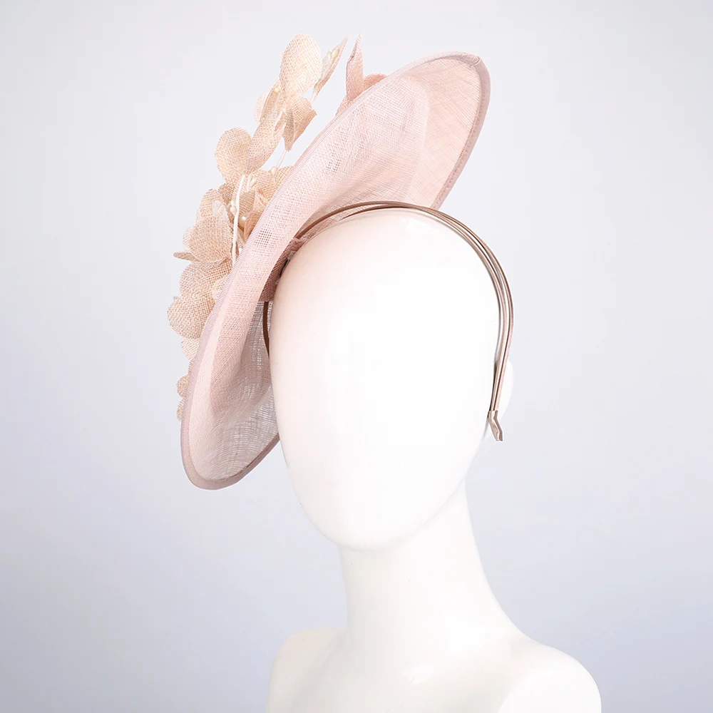 Fascinators Hats For Women Elegant Pink Ladies Derby Headband Fedoras Hats Formal Wedding Dress Pillbox Hat Floral Vintage Cap