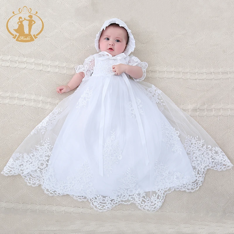 

Nimble baby girl clothes Newborn dress Baby Christening Gowns White Baby Girl clothes first communion clothes baby dress vestido