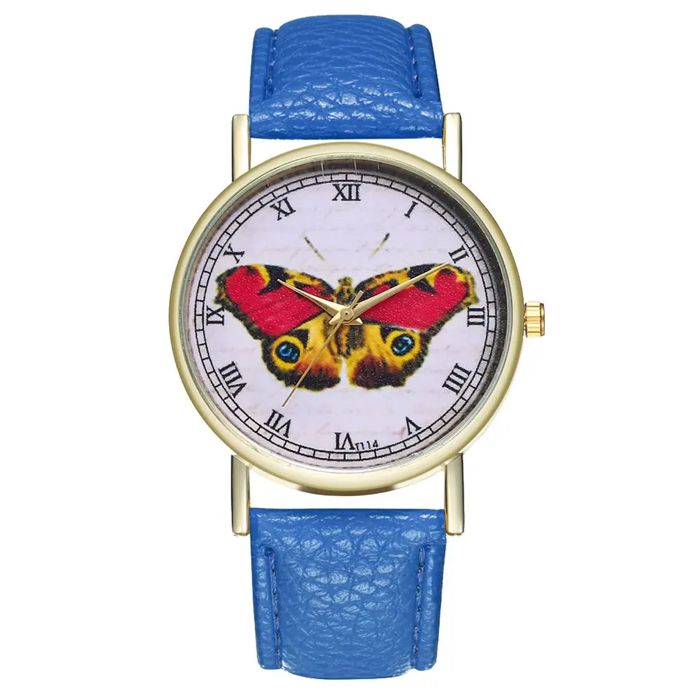 Ярко розовый Libra Дамы Простой кожаный ремешок часы Мода повседневное Прямая