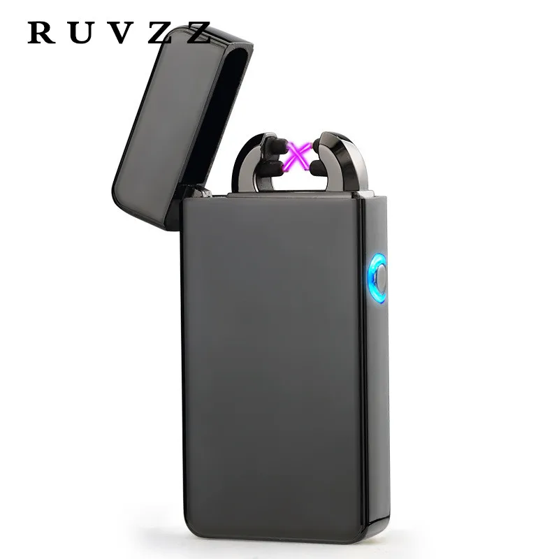 Ruvzz 2018 Новые двойной дуги Крест легче новинка электронная сигарета зажигалка USB