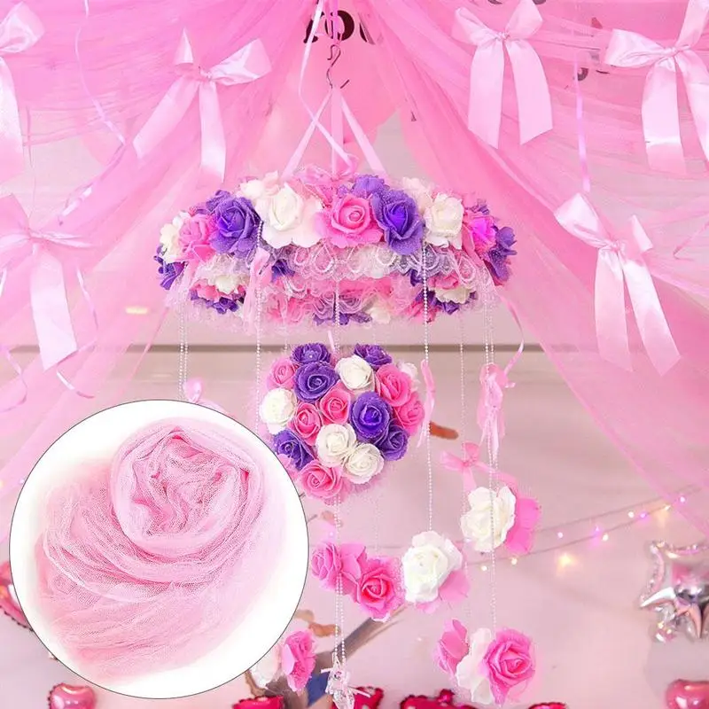 8.5M*1.5M Peach Color Sheer Swag DIY Organza Fabric For Wedding Decoration Backdrop Curtain and Table | Дом и сад