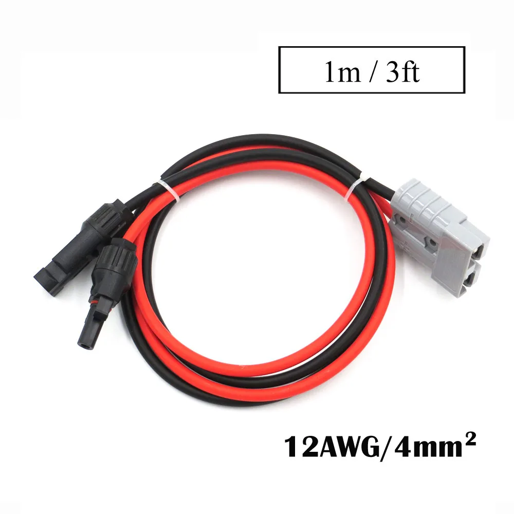 3FT 12AWG 2,5/4/6mm2 MC4 разъем Удлинительный кабель 1 м 2 м 3 м 5 м 10 м SH50 штекер 50A SMH Панели солнечные быстро подключить Tab Батарея соединение - Color: 3FT 12AWG