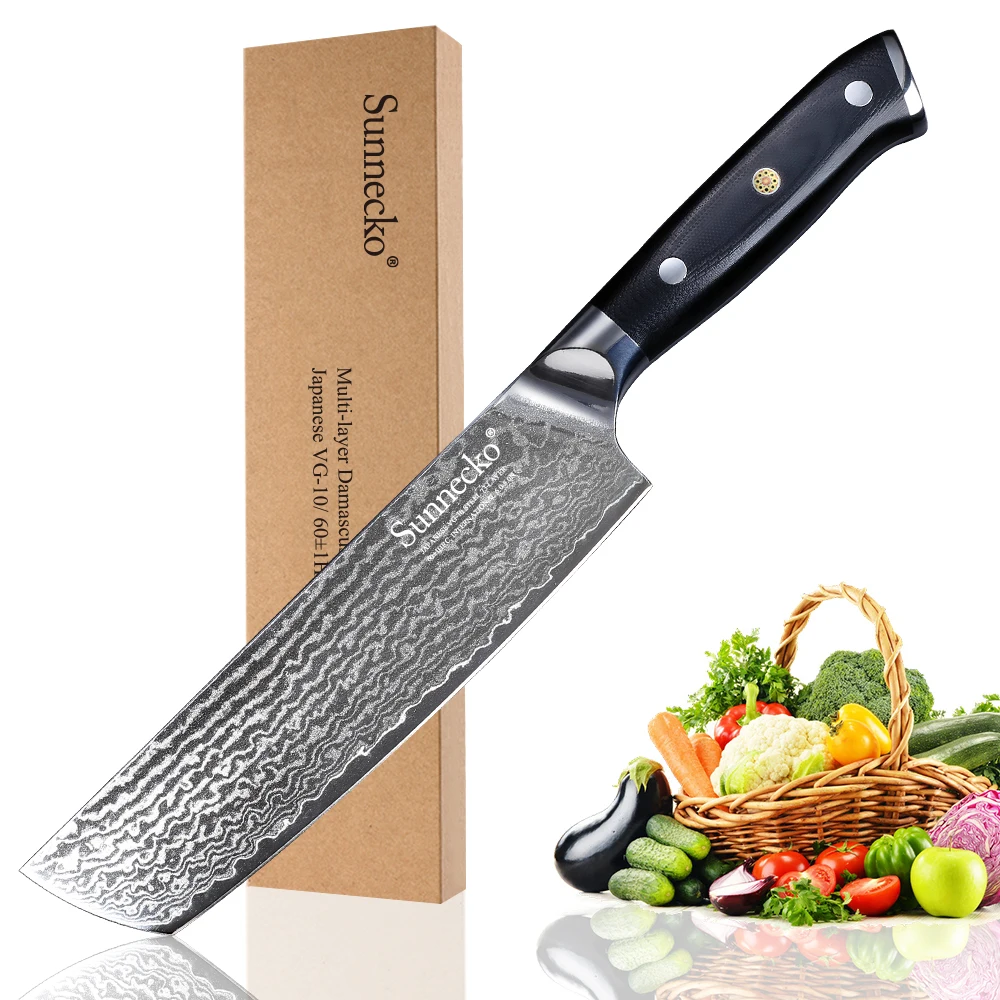 Нож Мясницкий японский из дамасской стали 7 дюймов|knife japanese|vg10 damascuscleaver knife |