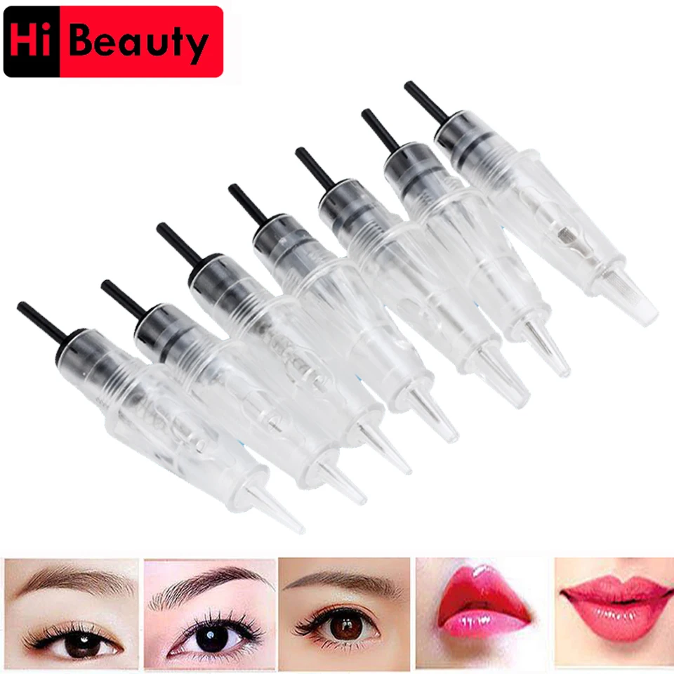 

40pcs/lot Disposable 10mm Screw Tattoo Needle Cartridge For Tattoo Machine Eyebrow Lips Eyeline Semi Permanent Makeup Needles