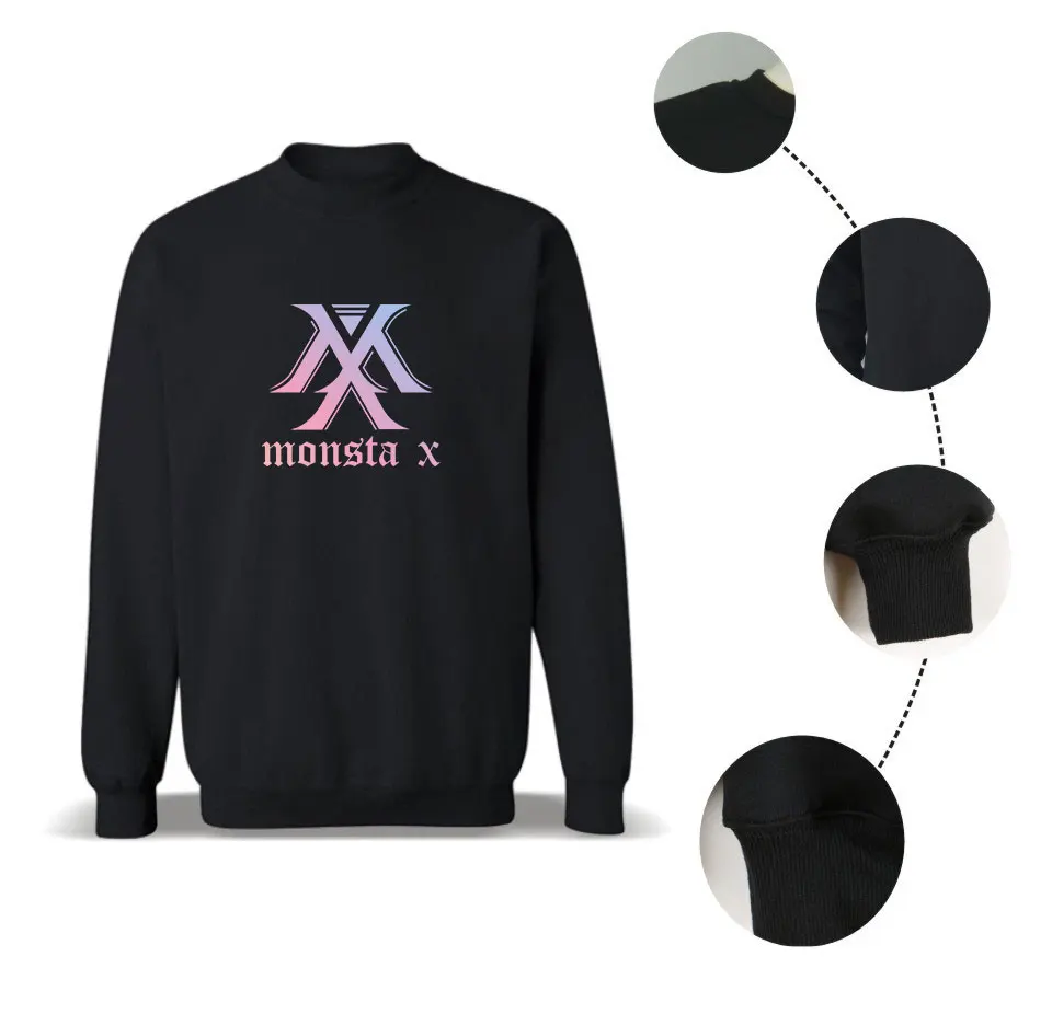 Новинка Повседневная Толстовка Унисекс Kpop Home MONSTA X с логотипом толстовка женская