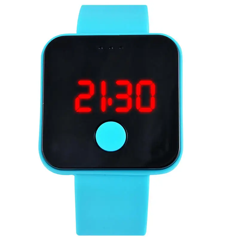 Blue Женский силиконовый браслет цифровые часы спортивные часы светодиодный наручные часы с сенсорным экраном студенческие женские наручные часы reloj mujer zegarek - Цвет: Blue