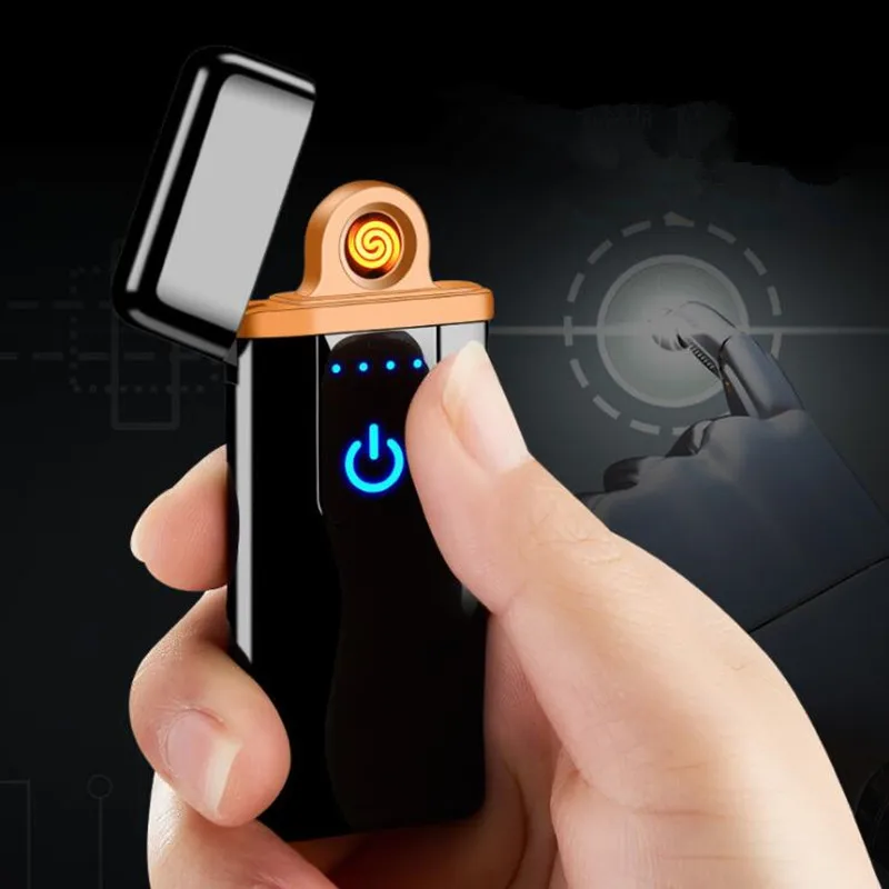 Новинка ультратонкая Зажигалка для сигарета с зарядкой от usb сенсорным экраном