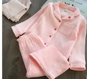 pink Льняные Детские пижамы наборы для ухода за кожей любовь с вышивкой детская одежда для сна комплекты одежды для детей, домашняя одежда для мальчиков и девочек, с длинным рукавом, ночная рубашка с длинным рукавом, одежда для малышей - Цвет: pink
