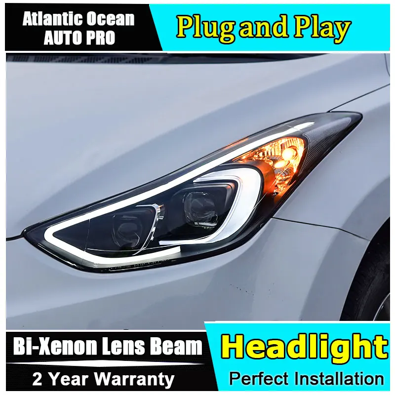 2 шт. автомобильные ксеноновые лампы H7 elantra 2011 2015|light guide|headlights for hyundai elantraguide light |