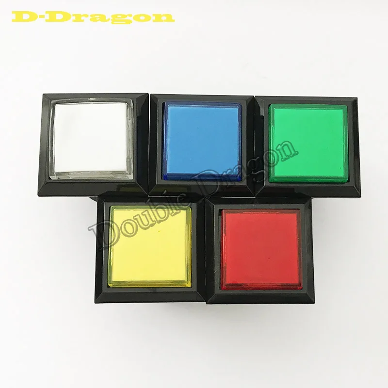 

100PCS Square Arcade Push Button Switch 33mm Leds firing button LED light console12v led large game machine accessories