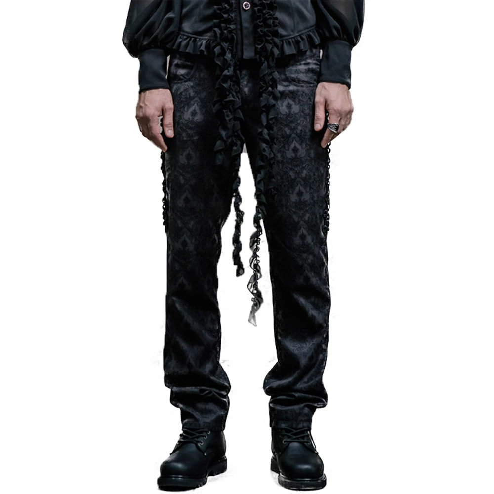 

New Arrival Mens England Style Gothic Punk Fashion Polyester Pants Buckles Hip Hop Trousers Male Casual Long Pants