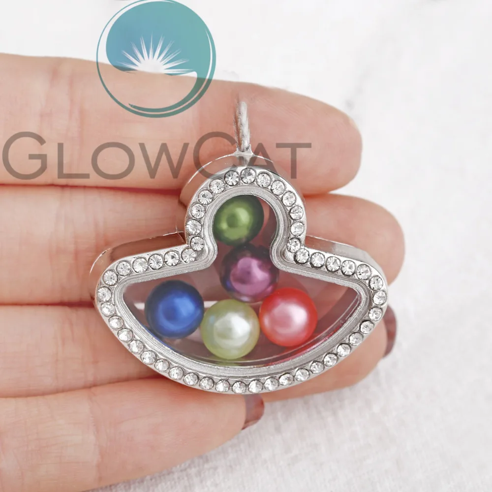 Серебряная живая память плавающий кулон медальон стеклянные плавающие бусины