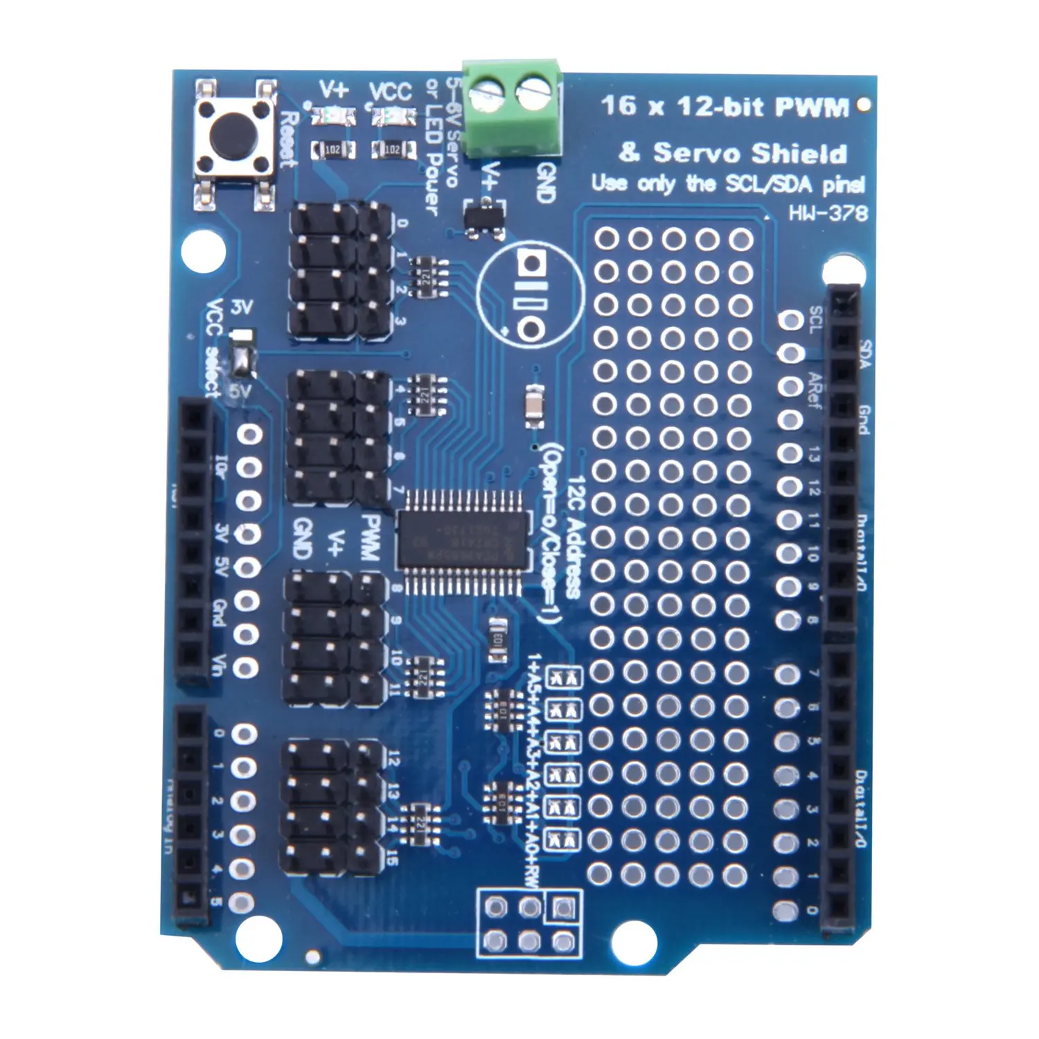 HW-378 16-канал 12-бит ШИМ/Servo Щит 16 дорога сервопривод модуль Прямая
