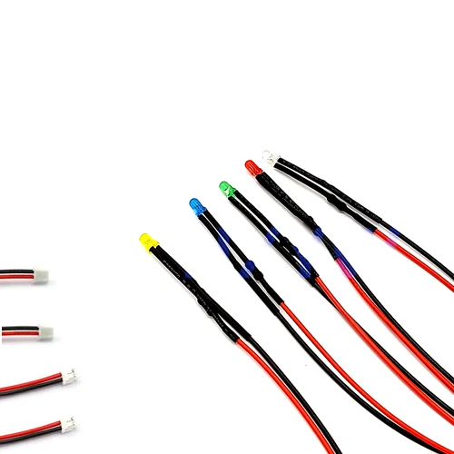 

100Pcs 3V 5V 6V 9V 12V 24V 36V 48V 110V 220V Diffused 3mm Pre-wired LED With 20cm Wire And ZH1.5, Warm White,Orange,Pink,Purple