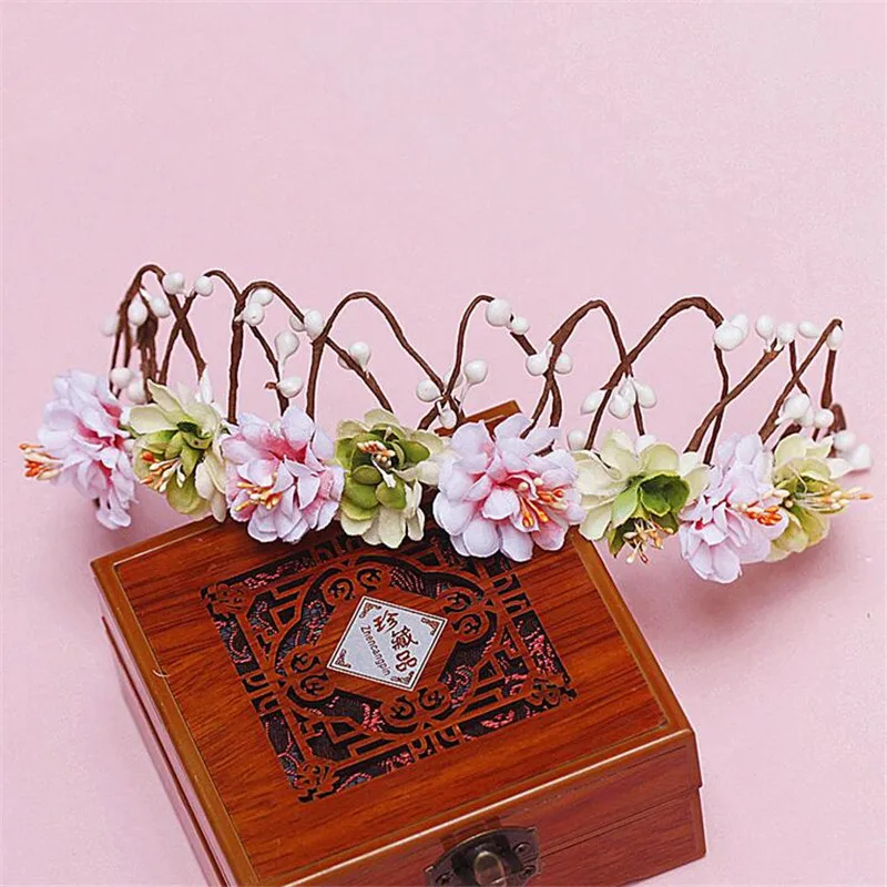 CC Ювелирные Короны тиары цветы повязки для волос корона красоты женщин Свадебные