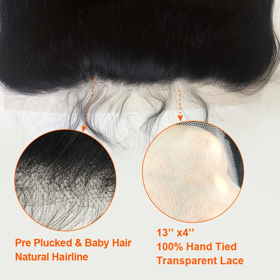 HJ Weave Beauty индийские прямые 13*4 кружевные фронтальные прозрачные Закрытие 100%