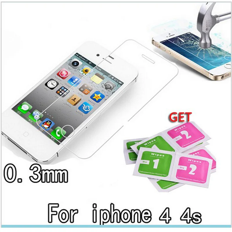Закаленное защитное стекло для iphone 4 защитная пленка 4s ipone | Мобильные телефоны и