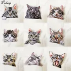 3D нашивки с вышивкой Pulaqi Cat, тканевые Стикеры для одежды, стикеры для утюга, украшение, шитье на Аппликацию для джинсов H