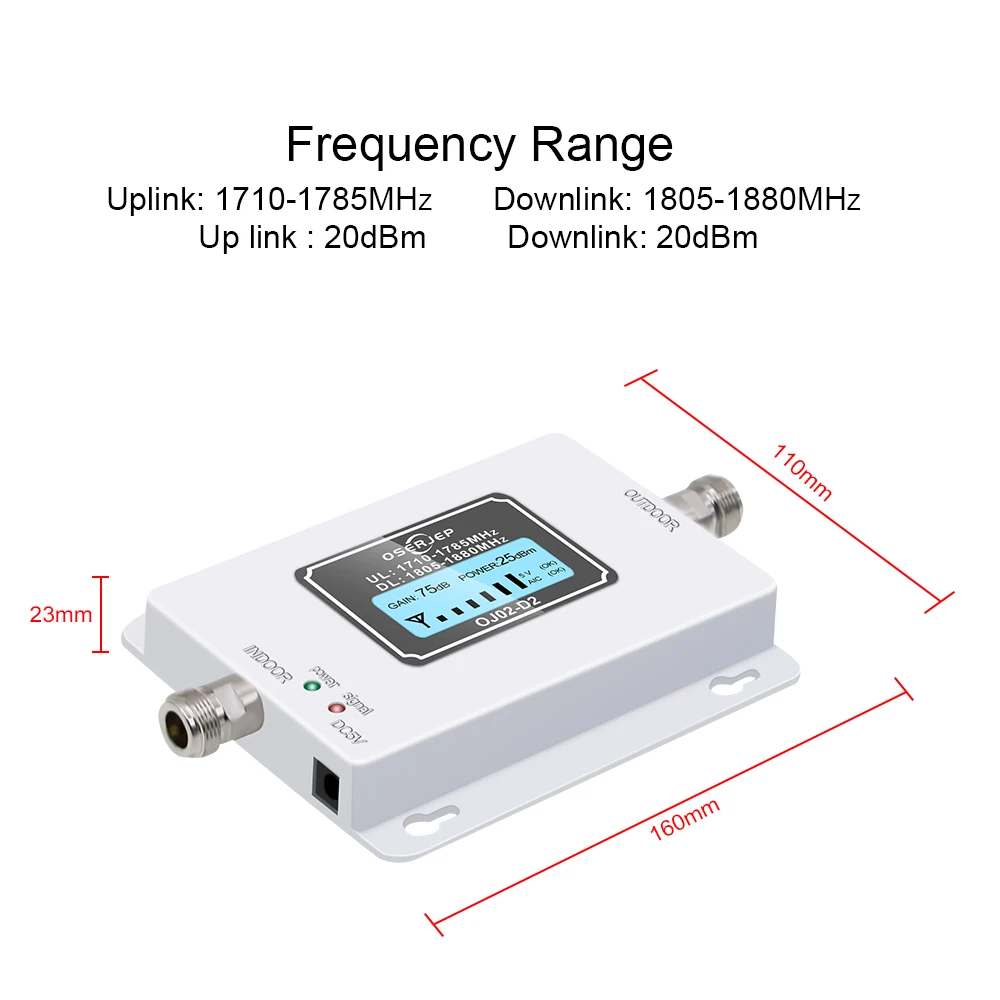 Gsm Lte 1800 усилитель ЖК-дисплей 70 дБ усиление 2g 4g LTE Усилитель сотового телефона DCS 1800 МГц не включает антенну