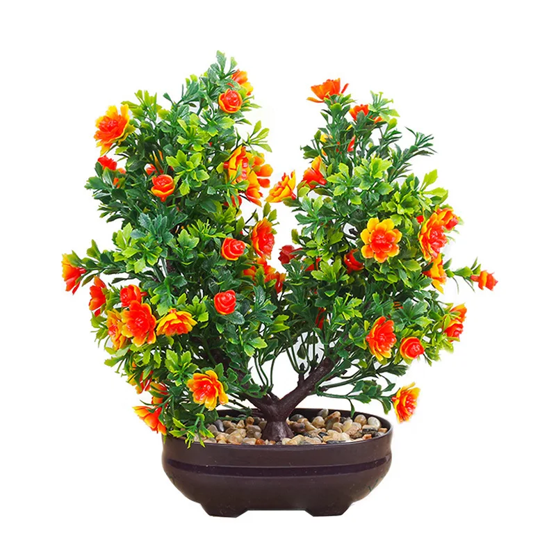 Flone Artificial Plants Home Decoration Nordic Green Plant Flower Bonsai Fake Potted Wedding Garden Accessori |
