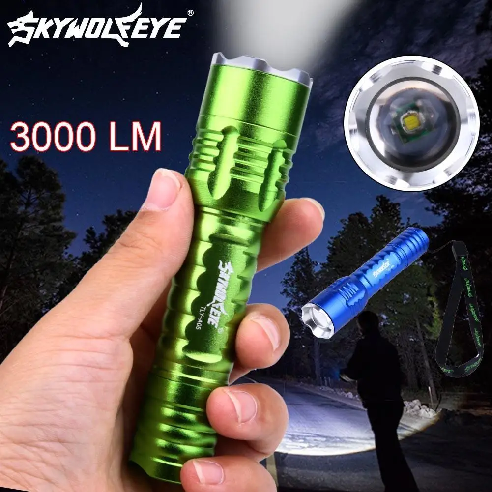SKYWOLFEYE Q5 светодиодный тактический фонарь лампа 3 режима мини фонари для улицы 1*18650