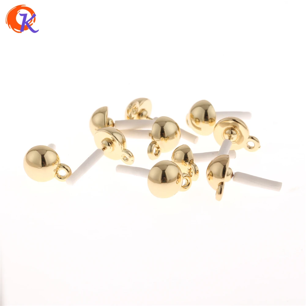

Cordial Design 100Pcs/Lot 10*10MM Gold Color Semicircle Shape Plastic Earrings Base Accessories For Hand Made Earrings DIY