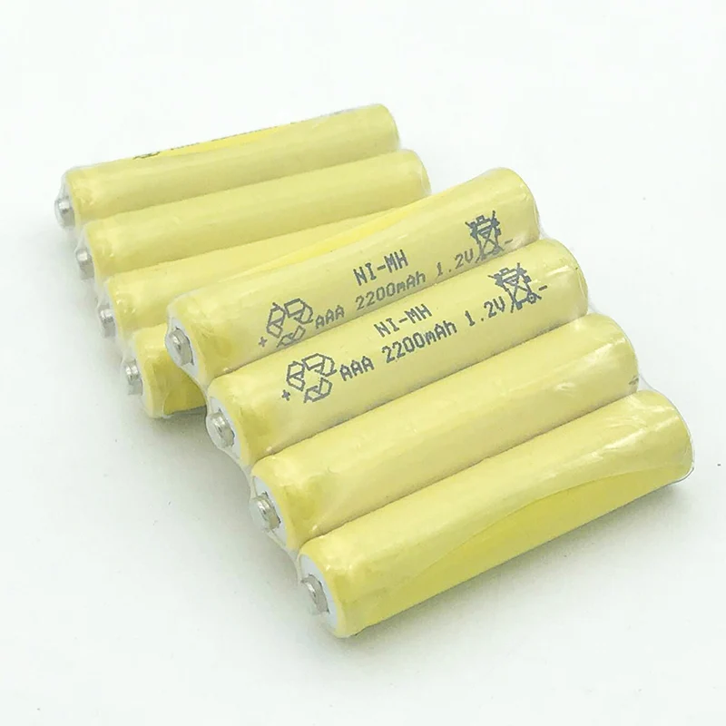 Желтый 4X2200 mAh Ni MH AAA аккумулятор 1 2 V аккумуляторные батареи Бесплатная