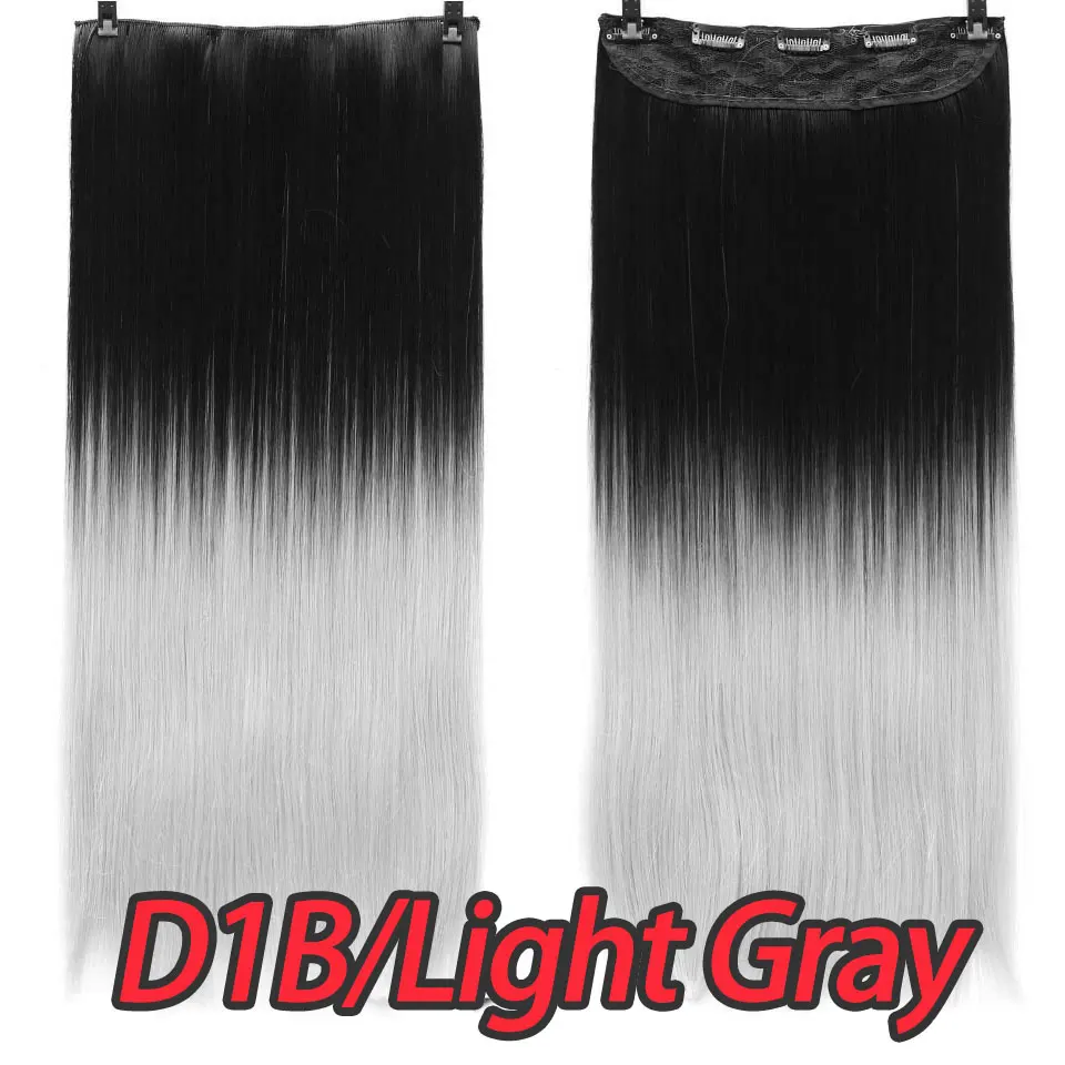 D1B.Light Gray Pageup 24 дюйма длинные Размеры волнистые 5 зажимов зажимы для наращивания волос высокотемпературное волокно различных цветов синтетические накладные волосы - Цвет: D1B.Light Gray