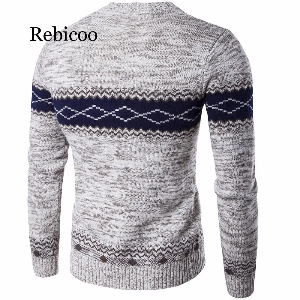 

Men fashion autumn / winter sweater Casual Striped Men O-Neck Pullovers Knitted Male Long Sleeve 2019 Mens Sweaters Knitwear