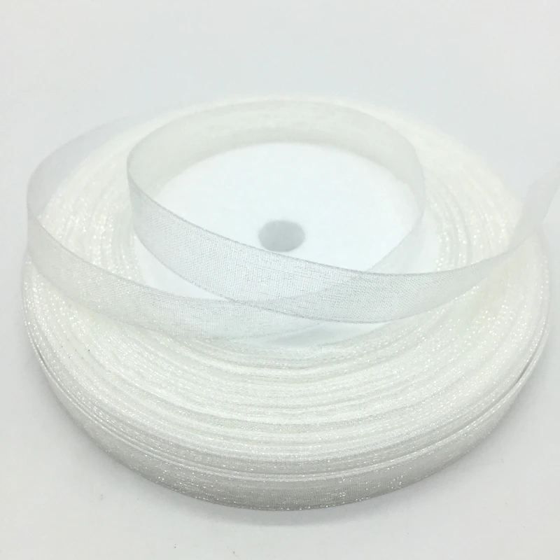 Лента для украшения свадебной вечеринки 50 ярдов 3/8 дюйма 10 мм|white organza ribbon|organza