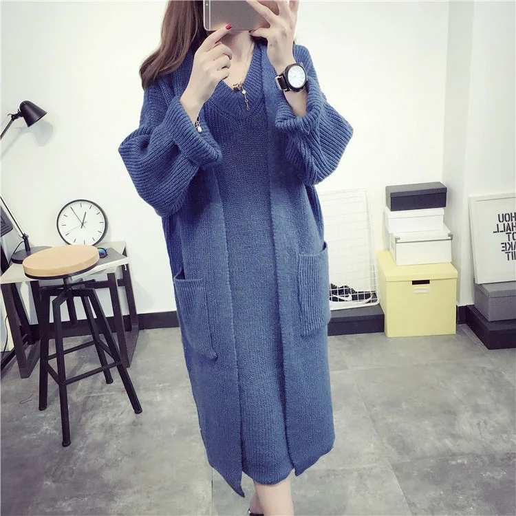 Модные однотонные Цвета Платья-свитеры комплекты Для женщин 2018 Новинка весны и