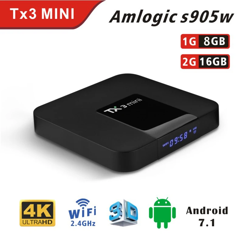 Android 7 1 TANIX TX3 Мини Смарт ТВ контейнер под элемент питания 2G Оперативная память 16g