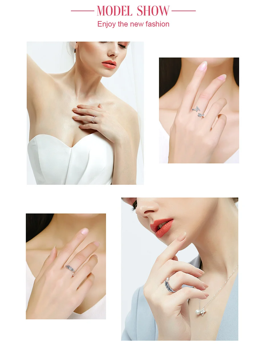 DALARAN, 925 пробы, серебряные кольца, регулируемая буква, свободный размер, Шарм для женщин, для свадьбы, помолвки, модное кольцо, ювелирное изделие, подарок