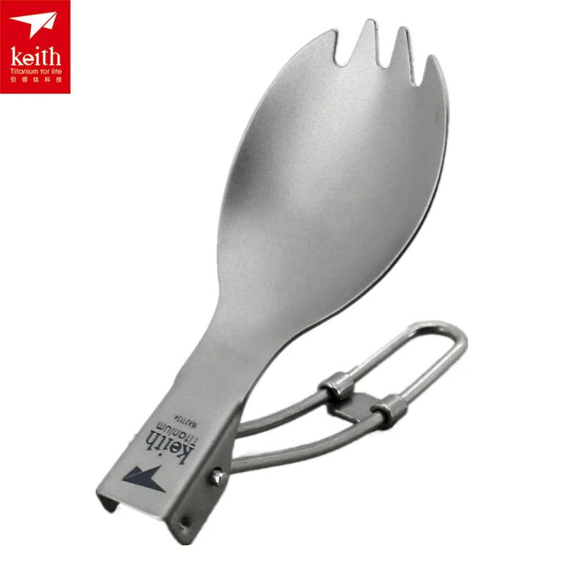 Кит три части титана столовые приборы складные Ложка и нож Spork кемпинговая вилка