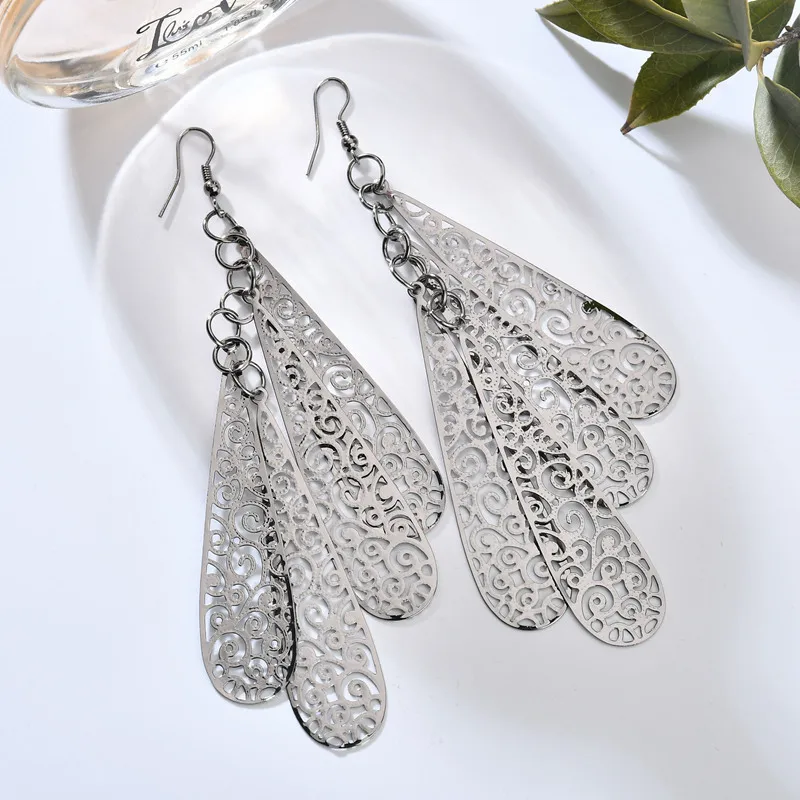fashion tassel water drill long ear environmental protection color anti-allergy nail jewelry wholesale Yiwu source | Украшения и