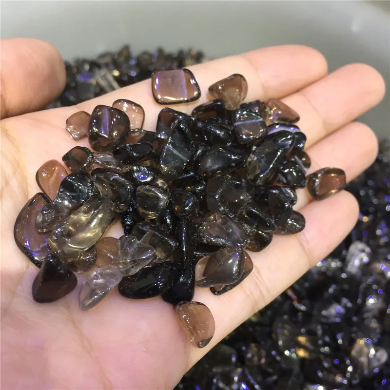 100g natural stones and minerals smoky quartz crystal tumbled for fish tank aquarium garden home decoration wholesale | Дом и сад