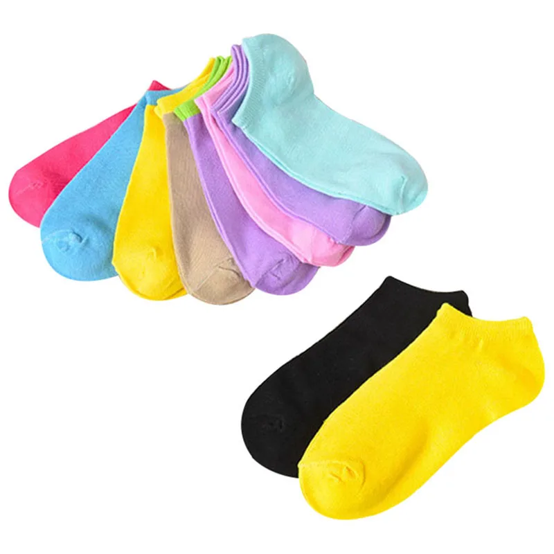 Носки женские короткие хлопчатобумажные ярких цветов 5 пар|socks candy|short cotton sockcotton