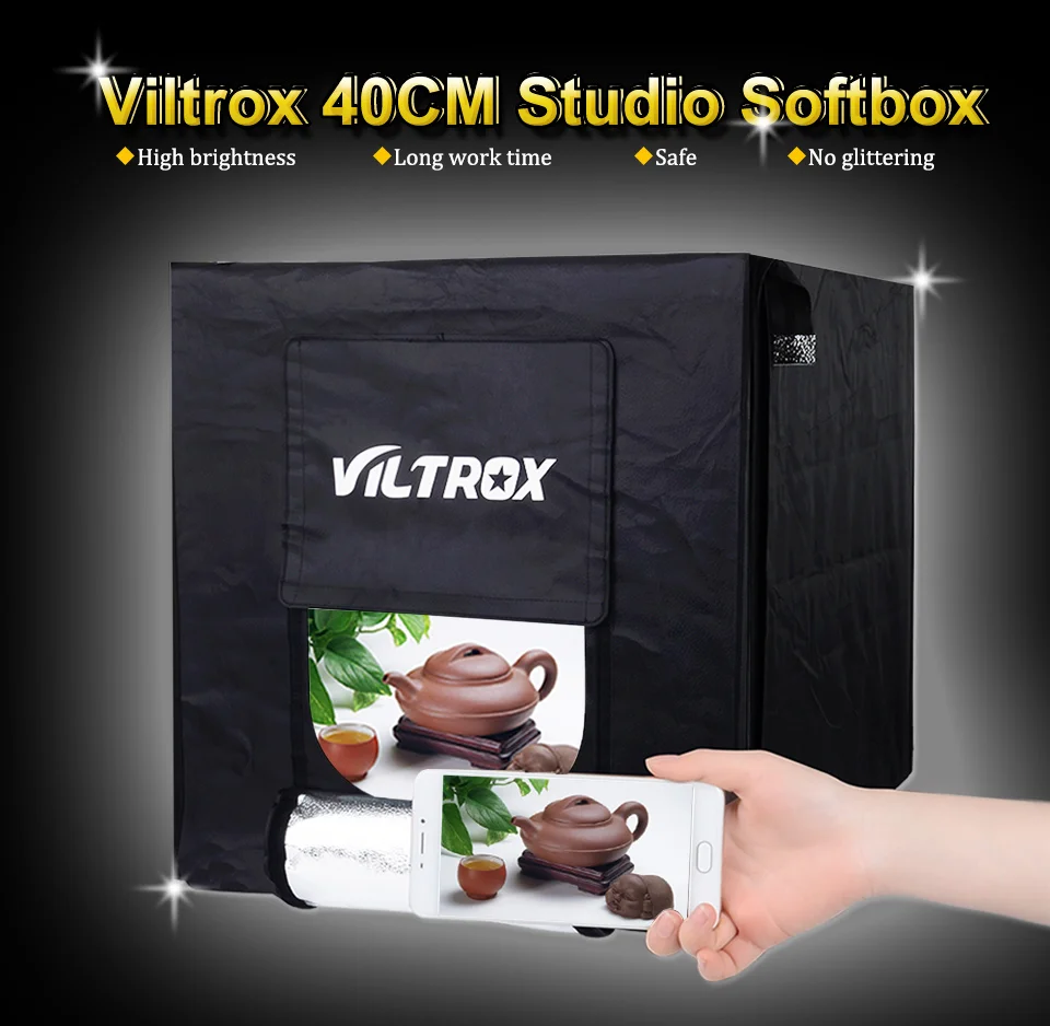 Viltrox 40*40 см светодиодный софтбокс светильник фотостудии световая палатка +