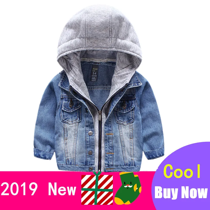 2019 Hot Jeans Jacket Girls Kids Spring Boys Hoodies Coat Denim Long Sleeve Outerwear Children Windbreaker | Детская одежда и
