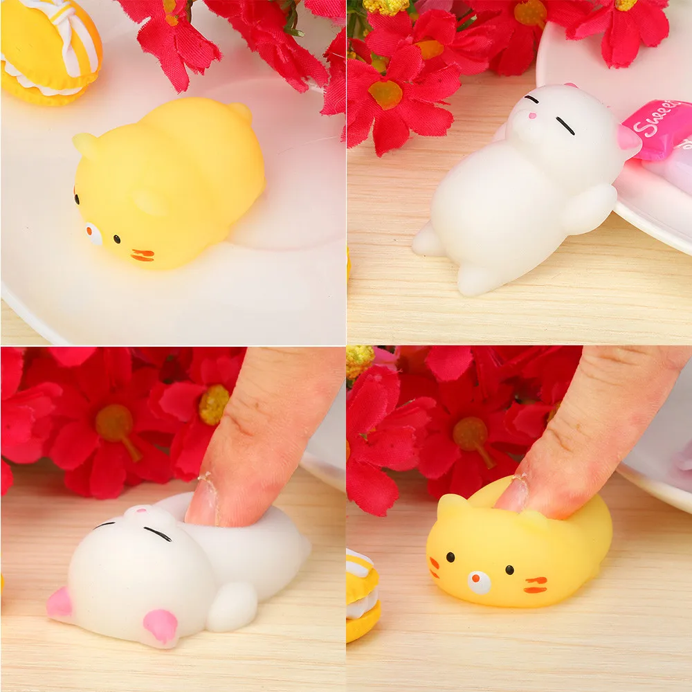 Gags розыгрыши Игрушки PU Игрушка для снятия стресса мини Сжимаемый Кот Mochi
