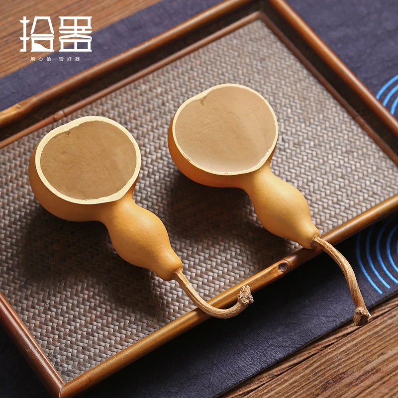 Креативные натуральные китайские ложки для чая Calabash совок маття чайный набор Kong